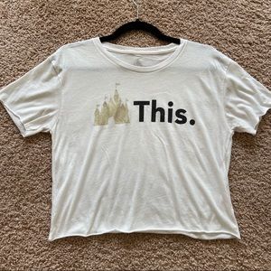 Disney Castle "This" Cropped Tee, Womens Large